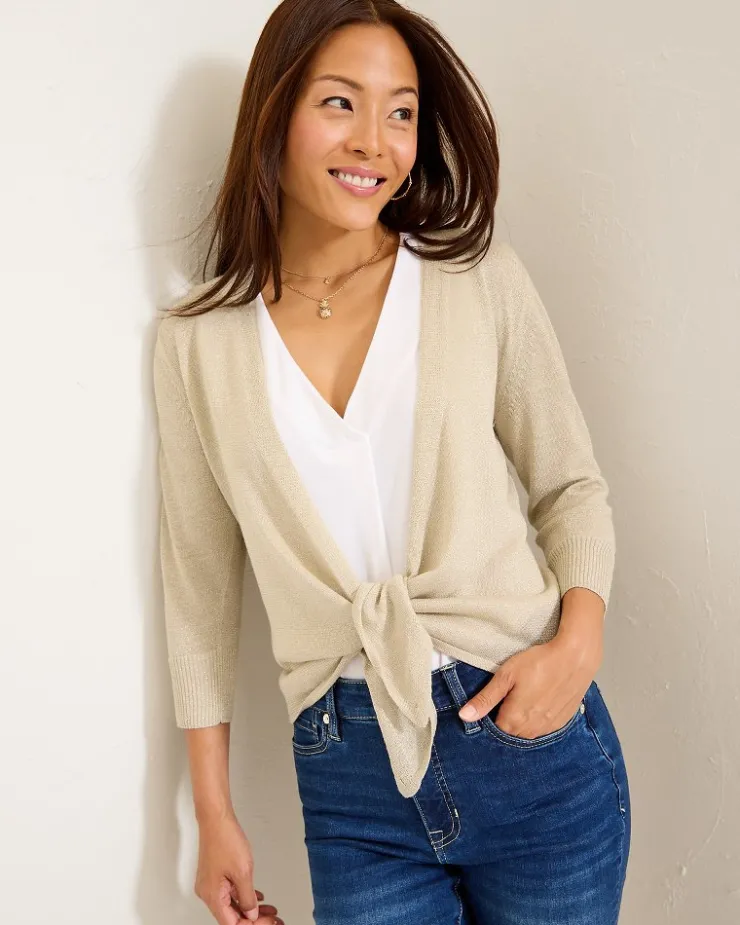 Women Tommy Bahama Sweaters<Addison Shimmer Linen-Blend Cardigan