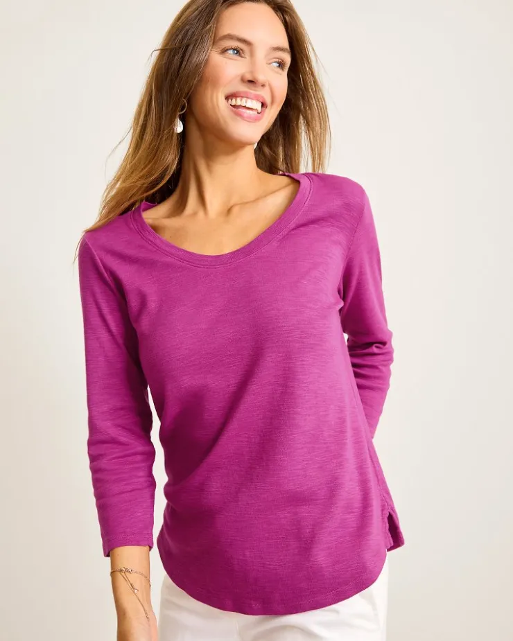 Women Tommy Bahama Loungewear|Tops & Shirts<Ashby Isles Scoop-Neck 3/4-Sleeve T-Shirt