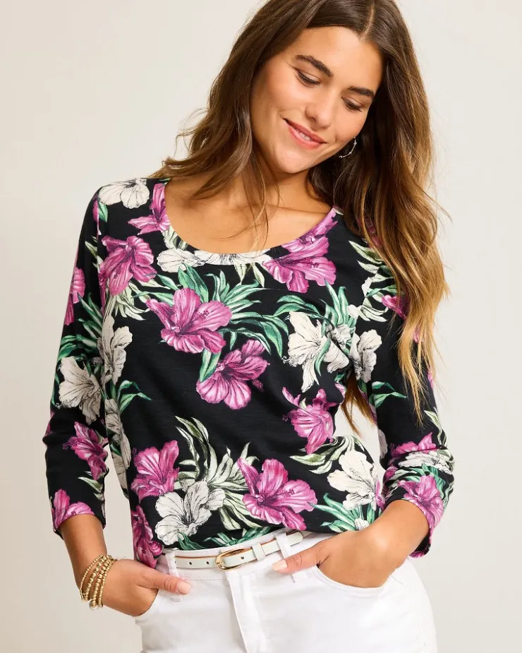 Women Tommy Bahama Loungewear|Tops & Shirts<Ashby Isles Villa Garden 3/4-Sleeve T-Shirt