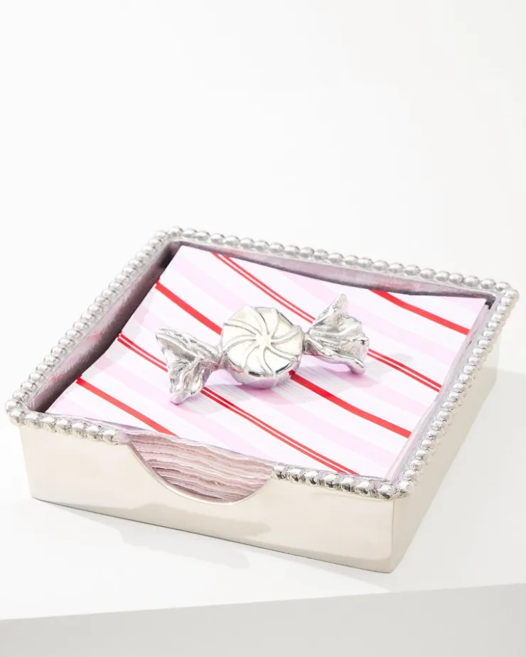 Tommy Bahama Drinkware & Bar<Beaded Peppermint Napkin Box Set