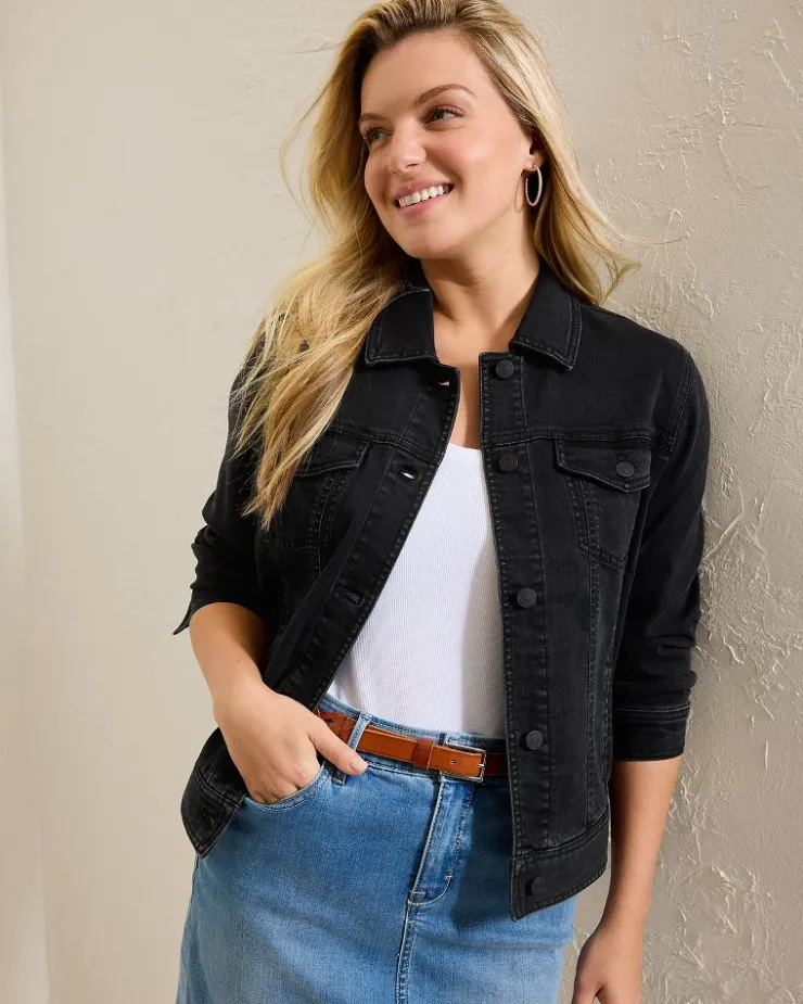 Women Tommy Bahama Jackets<Black Classic Jean Jacket
