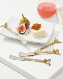 Tommy Bahama Drinkware & Bar<Brass and Stainless Steel Stag Butter Knives - Set of 4