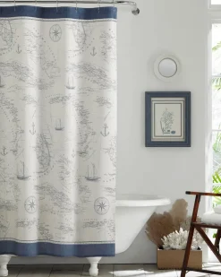 Tommy Bahama Bath<Caribbean Sea Lt-Pastel Shower Curtain