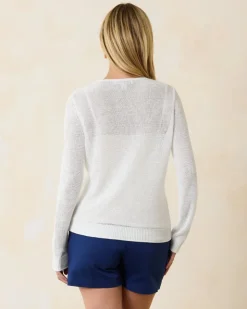 Women Tommy Bahama Sweaters|Tops & Shirts<Cedar Linen Long-Sleeve V-Neck Sweater