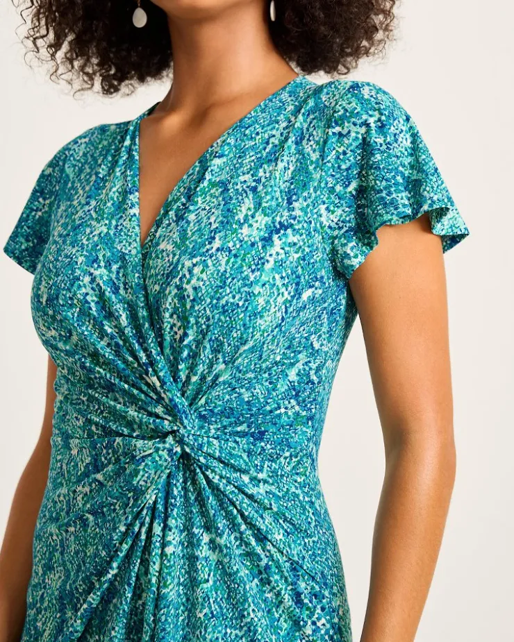 Women Tommy Bahama Dresses<Clara Playa Python Short-Sleeve Faux-Wrap Dress