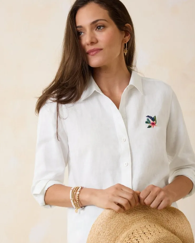 Women Tommy Bahama Tops & Shirts<Coastalina Coastal Palms Linen Shirt