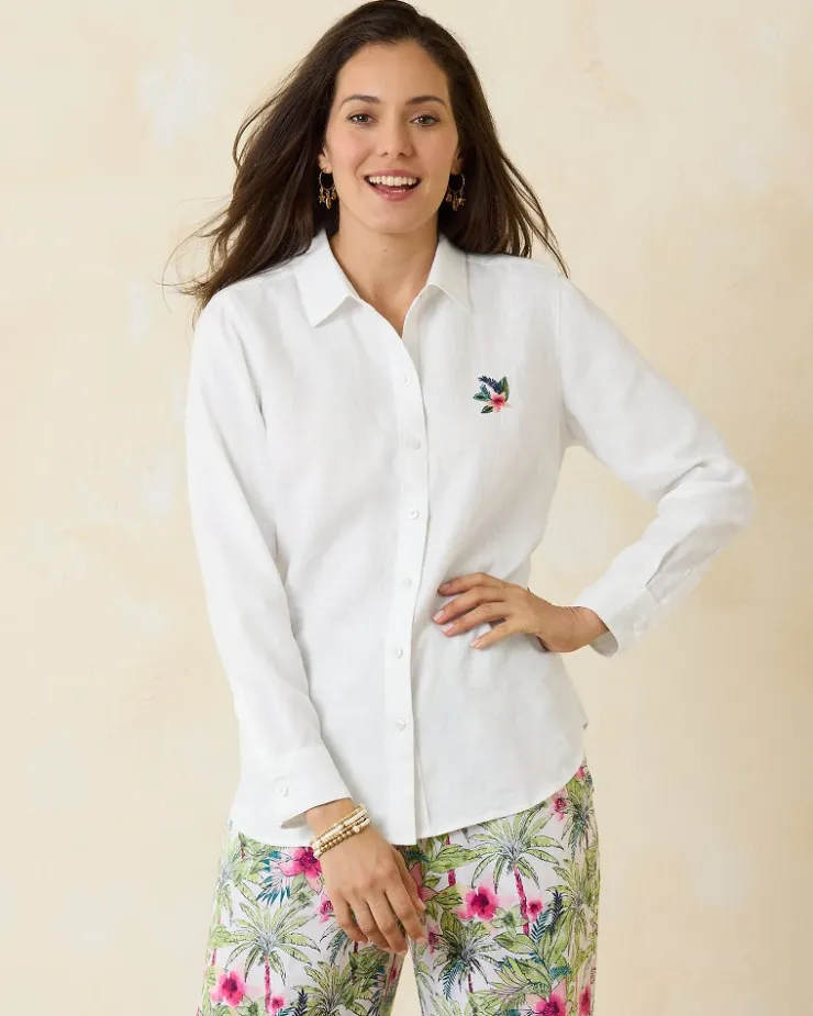 Women Tommy Bahama Tops & Shirts<Coastalina Coastal Palms Linen Shirt