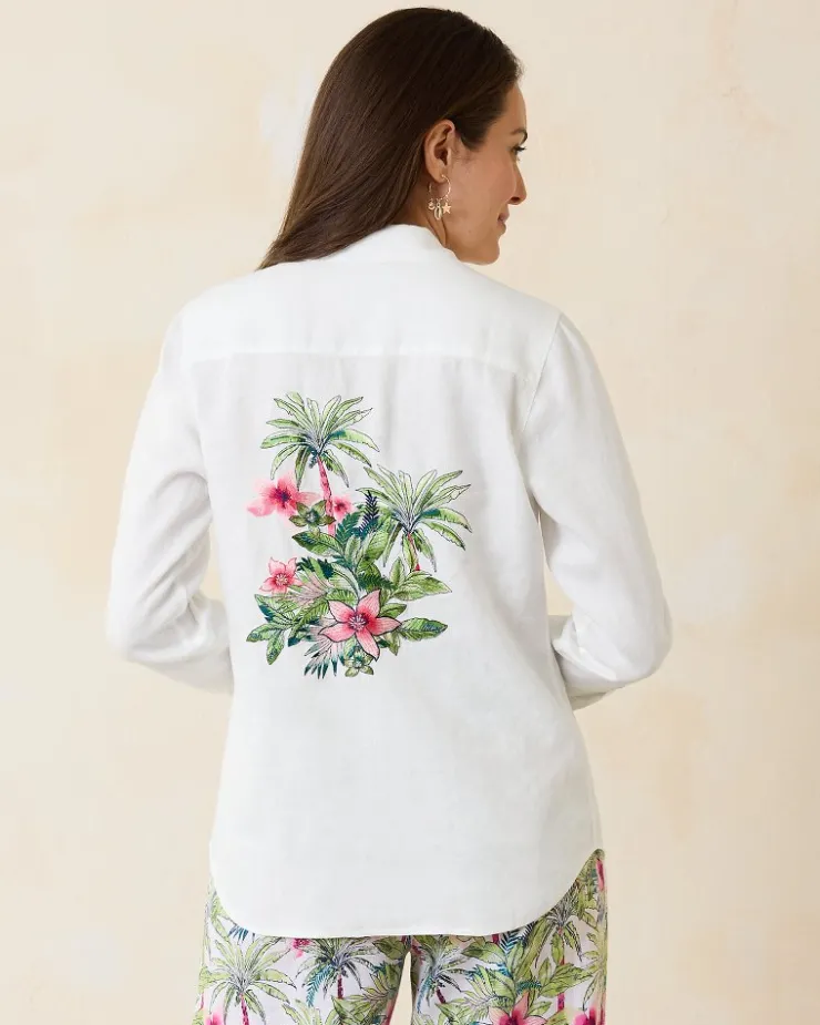 Women Tommy Bahama Tops & Shirts<Coastalina Coastal Palms Linen Shirt
