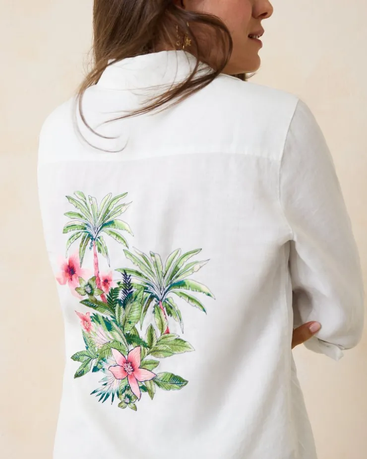 Women Tommy Bahama Tops & Shirts<Coastalina Coastal Palms Linen Shirt