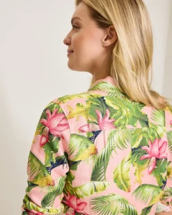 Women Tommy Bahama Tops & Shirts<Coastalina Frond Royal Linen Shirt
