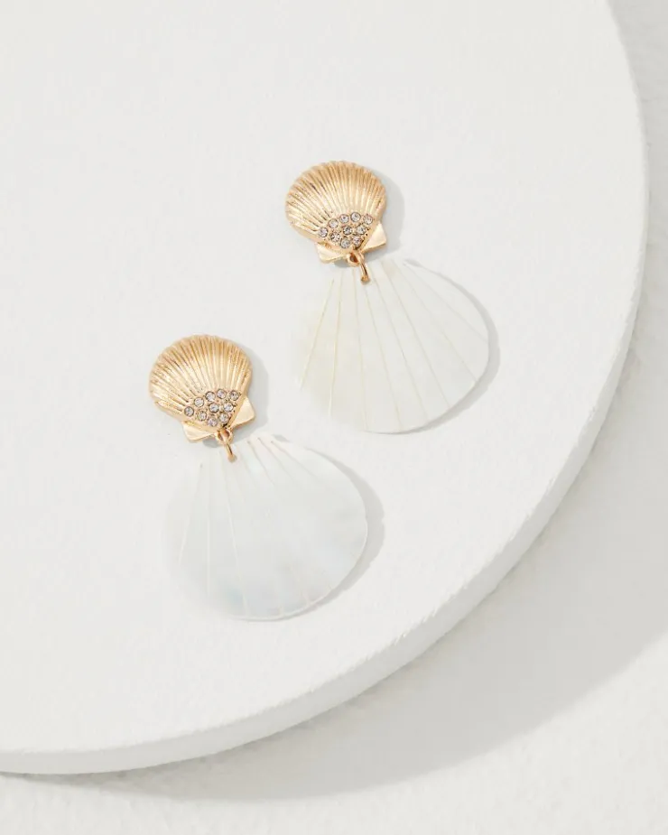 Women Tommy Bahama Jewelry<Coral Isles Mother of Pearl & Shell Statement Drop Earrings