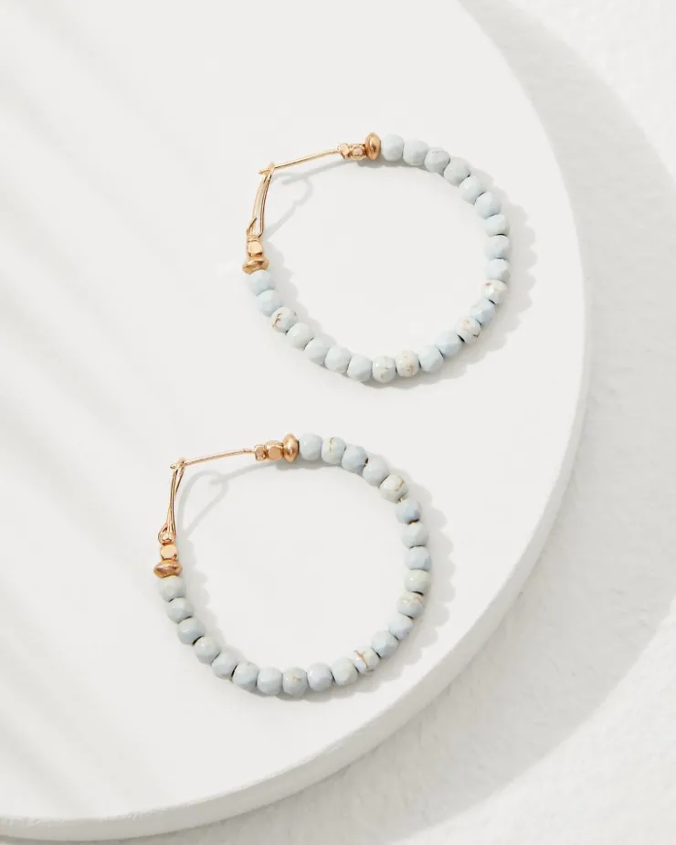 Women Tommy Bahama Jewelry<Coral Isles Turquoise Bead Hoop Earrings