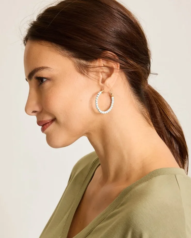 Women Tommy Bahama Jewelry<Coral Isles Turquoise Bead Hoop Earrings