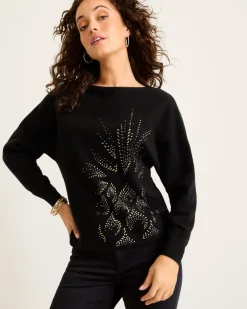Women Tommy Bahama Sweaters<Embellished Pineapple Cashmere-Blend Sweater