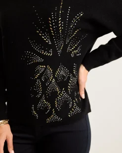 Women Tommy Bahama Sweaters<Embellished Pineapple Cashmere-Blend Sweater