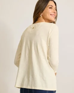 Women Tommy Bahama Tops & Shirts<Forever Fronds Embellished Lux 3/4-Sleeve T-Shirt