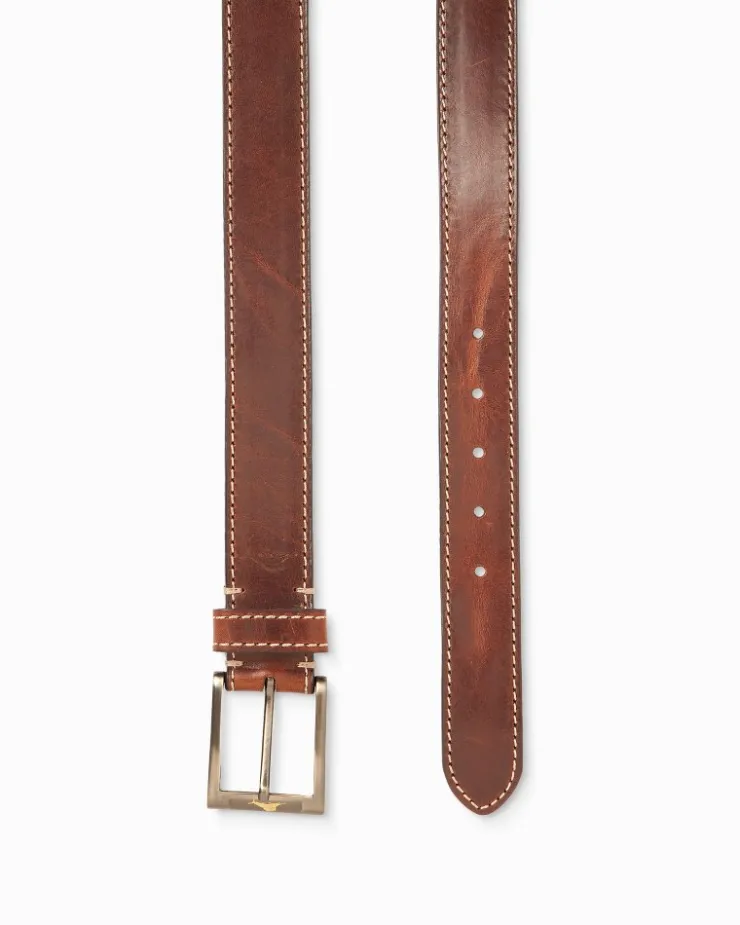 Tommy Bahama Belts<Heavy Stitch Leather Belt