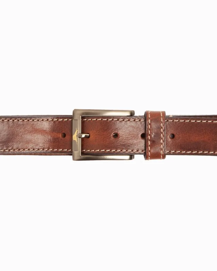 Tommy Bahama Belts<Heavy Stitch Leather Belt