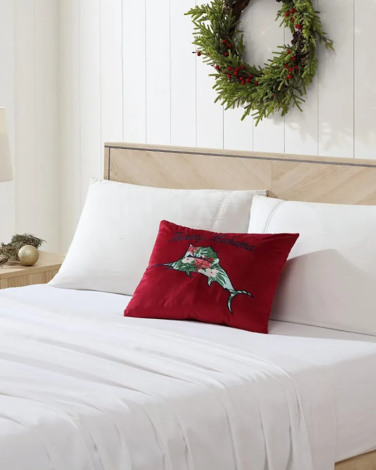 Tommy Bahama Pillows & Shams<Holiday Marlin Velvet Embroide Decorative Pillow