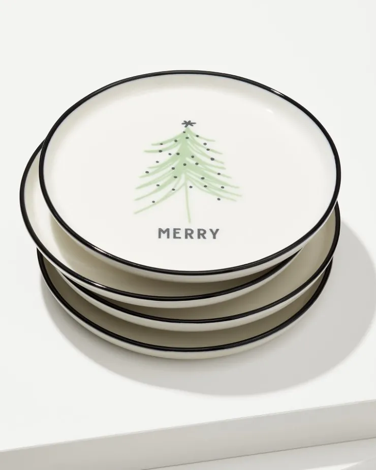 Tommy Bahama Drinkware & Bar<Holiday Tree Appetizer Plates—Set of 4
