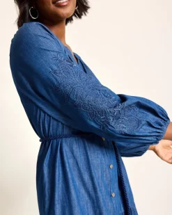 Women Tommy Bahama Dresses<Indigo Cove Embroidered Midi Dress
