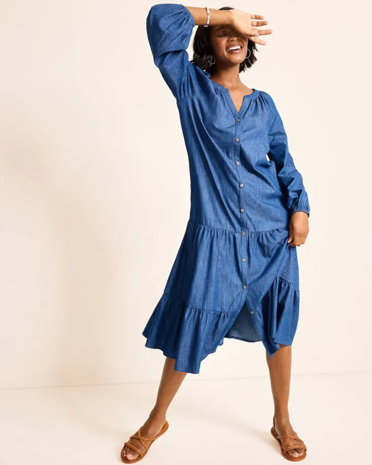Women Tommy Bahama Dresses<Indigo Cove Embroidered Midi Dress