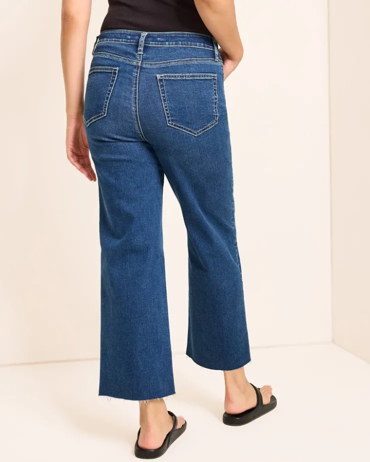 Women Tommy Bahama Pants & Crops|Jeans<Indigo Palms™ High-Rise Cropped Wide-Leg Jeans