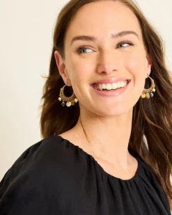 Women Tommy Bahama Jewelry<Indigo Shore Mixed Materials Charm Hoop Earrings