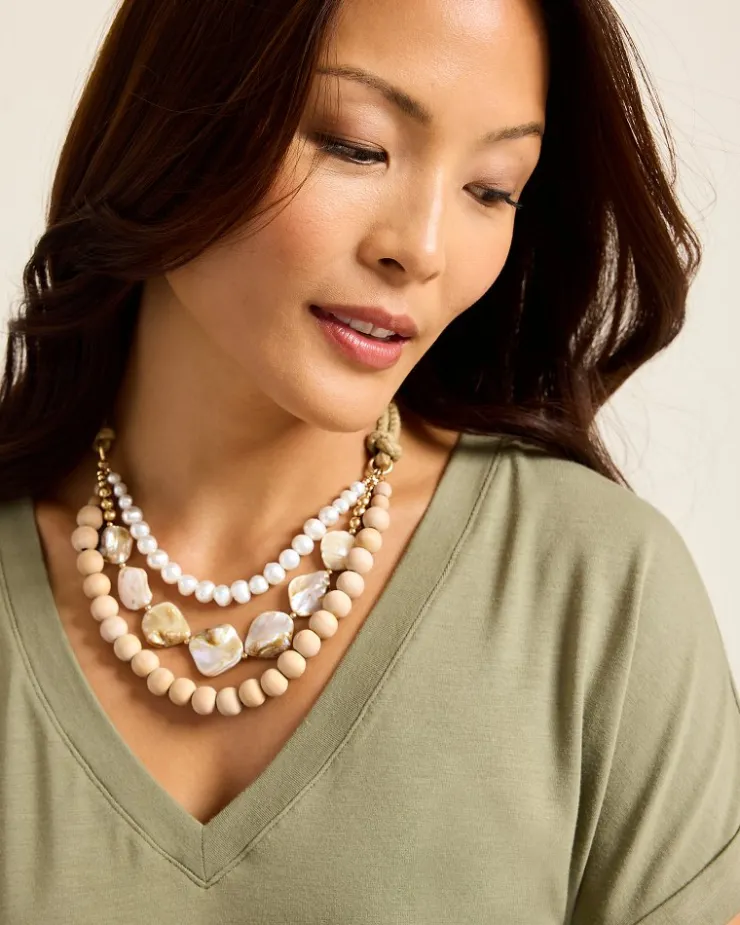 Women Tommy Bahama Jewelry<Indigo Shore Mother of Pearl Shell Statement Necklace