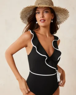Women Tommy Bahama One-Piece Suits<Island Cays Cabana Wrap-Front One-Piece Swimsuit