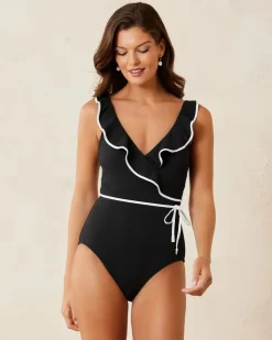 Women Tommy Bahama One-Piece Suits<Island Cays Cabana Wrap-Front One-Piece Swimsuit