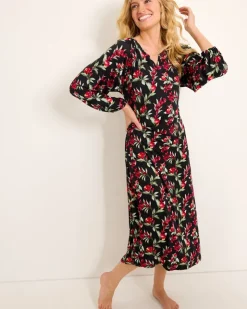 Women Tommy Bahama Sleepwear<Jersey Long-Sleeve Maxi Sleep Dress