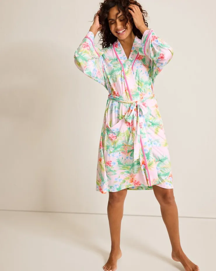 Women Tommy Bahama Sleepwear<Jersey Long-Sleeve Short Robe