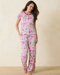Women Tommy Bahama Sleepwear<Jersey Short Sleeve & Pants Pajama Set