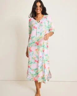 Women Tommy Bahama Sleepwear<Jersey Short-Sleeve Maxi Sleep Caftan