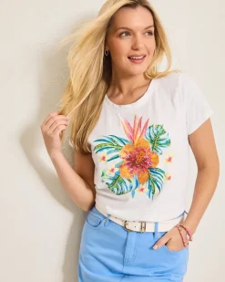 Women Tommy Bahama Tops & Shirts<Jewel of the Jungle Embellished Lux T-Shirt