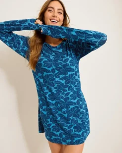 Women Tommy Bahama Sleepwear<Knit Long-Sleeve Short Sleep Dress