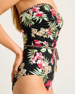 Women Tommy Bahama One-Piece Suits<Lily Cat Shirred Bandeau One-Piece Swimsuit