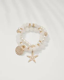 Women Tommy Bahama Jewelry<Moments in Paradise Quartz and Pearl Stretch Bracelet Set