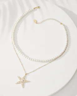 Women Tommy Bahama Jewelry<Moments in Paradise Star Layered Pearl Necklace