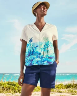 Women Tommy Bahama Tops & Shirts<Oceanside Views Talulla Silk Camp Shirt