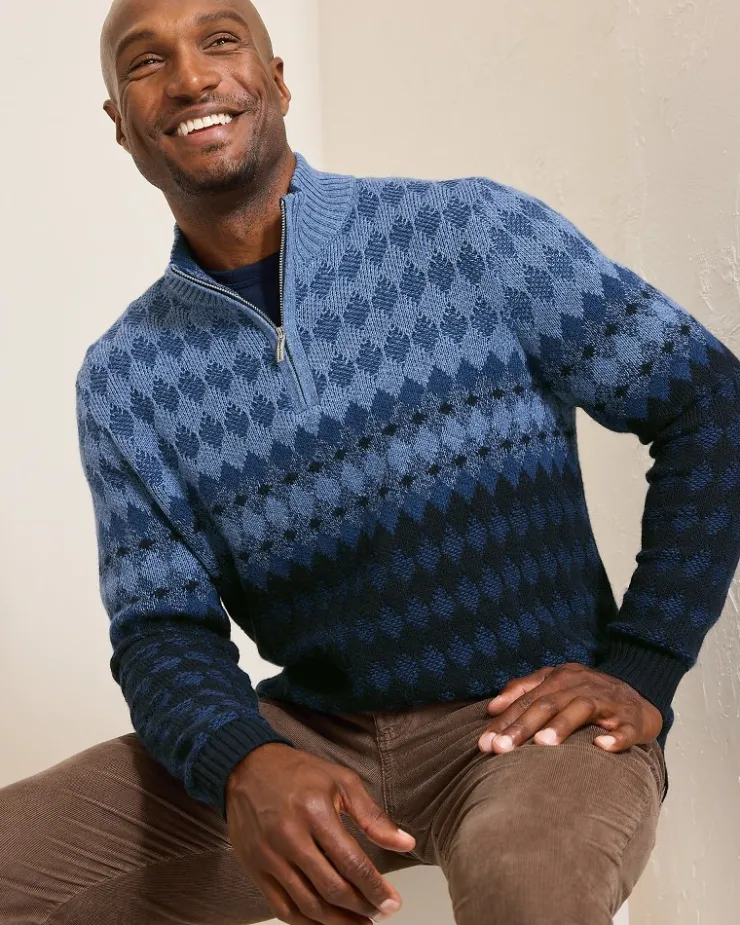 Tommy Bahama Sweaters<Ombré Argyle Half-Zip Sweater