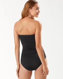 Women Tommy Bahama One-Piece Suits<Pearl Shirred Bandeau One-Piece Swimsuit