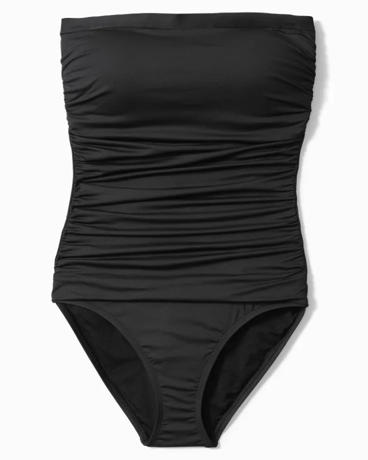 Women Tommy Bahama One-Piece Suits<Pearl Shirred Bandeau One-Piece Swimsuit