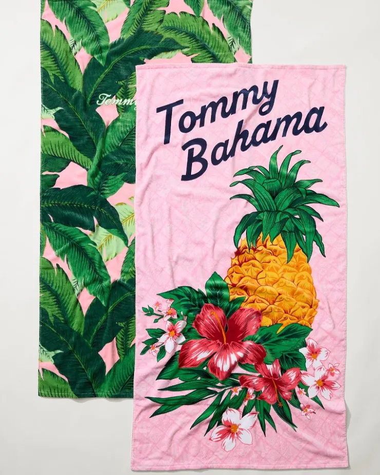 Tommy Bahama Beach Towels<Pineapple Queen & Swaying Fronds Beach Towels — Set of 2