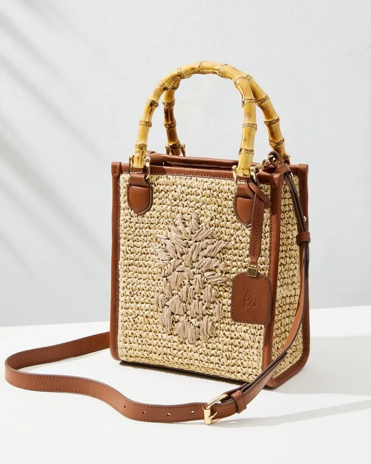 Women Tommy Bahama Handbags & Clutches<Raffia & Leather Bamboo Mini Tote