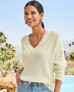 Women Tommy Bahama Sweaters|Tops & Shirts<Salt Wash V-Neck Sweater