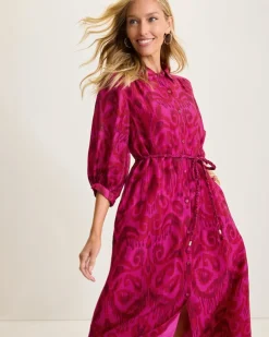 Women Tommy Bahama Dresses<Seaside Ikat Midi Shirt Dress