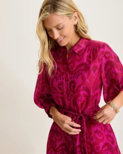 Women Tommy Bahama Dresses<Seaside Ikat Midi Shirt Dress