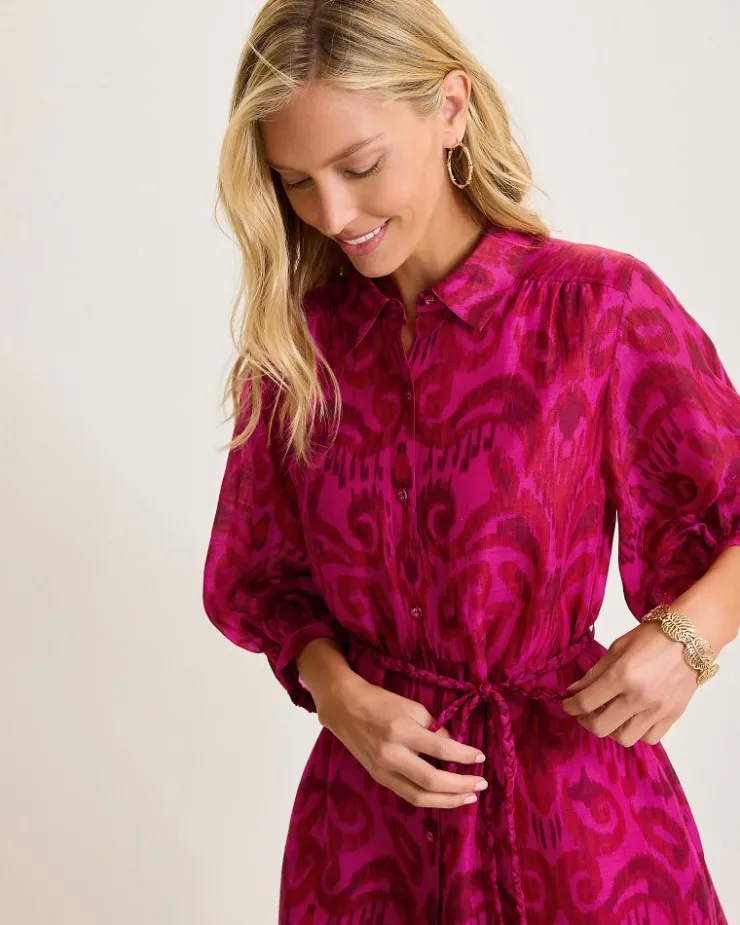Women Tommy Bahama Dresses<Seaside Ikat Midi Shirt Dress